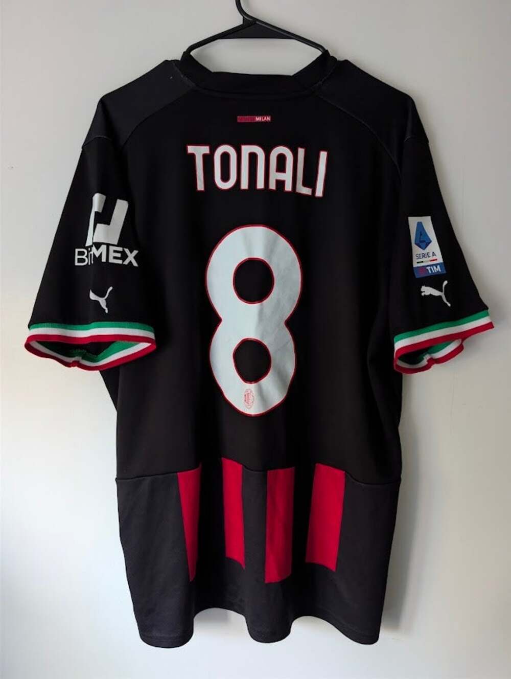 AC Milan 2022 23 Tonali 8 Home Jersey Mens XL Puma Serie A Patch